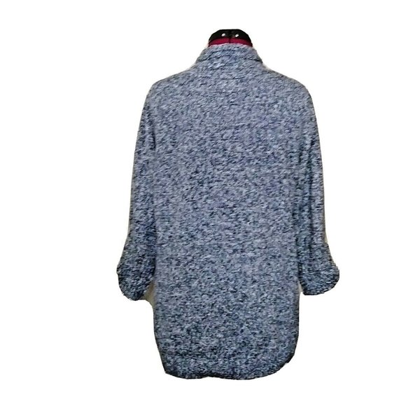 Style & Co. Womens Sweater Size Large Blue White V Neck Pockets - Picture 2 of 6